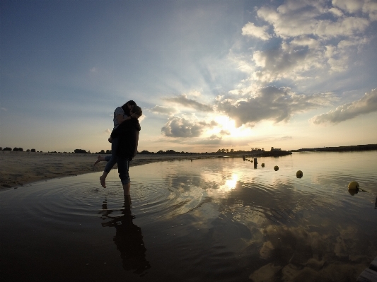 Man beach sea coast Photo