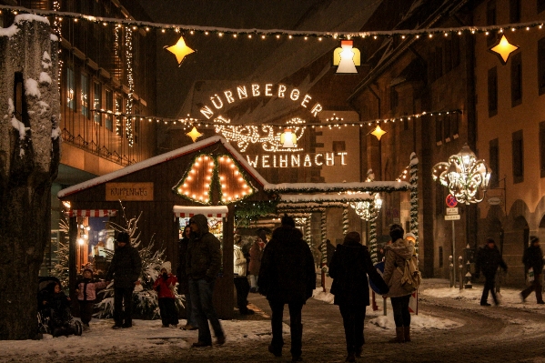 Winter night evening bazaar Photo