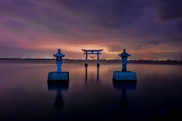 Sea water horizon light Photo