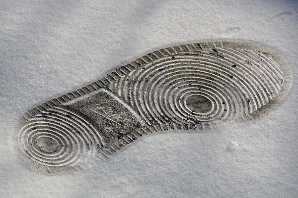 Shoe snow spiral footprint Photo