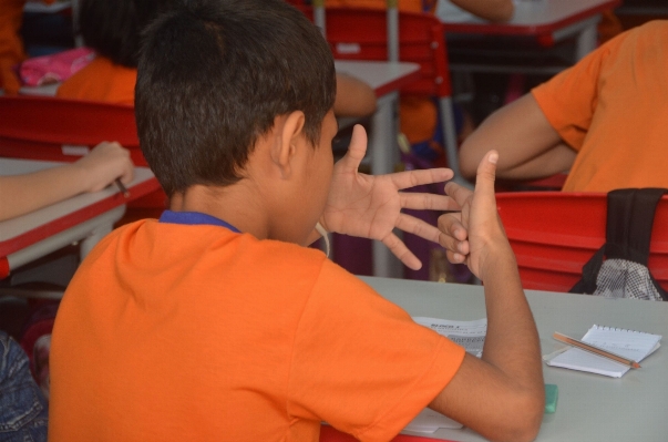 Child fingers studying learning Photo