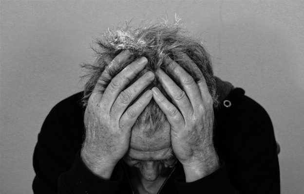 Hand man black and white hair Photo