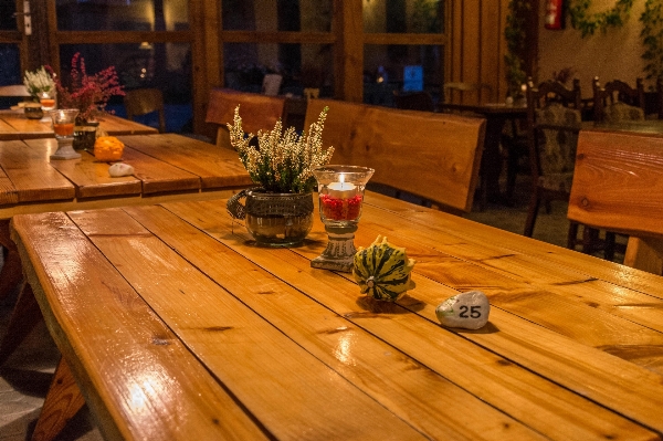 Table light wood flower Photo