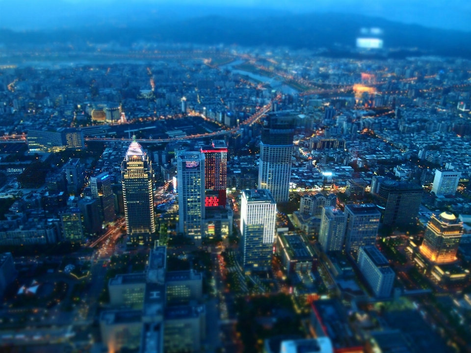 Horizonte noche fotografía ciudad