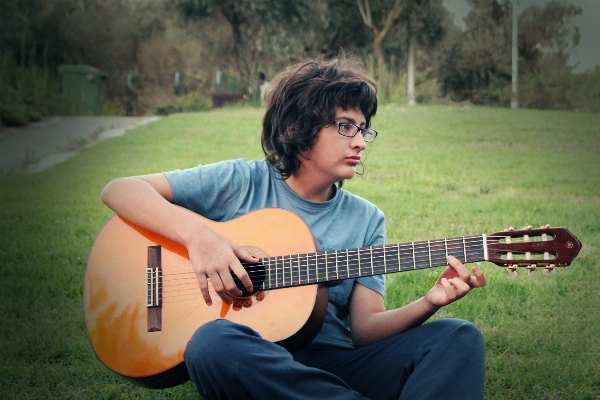 Music guitar acoustic boy Photo