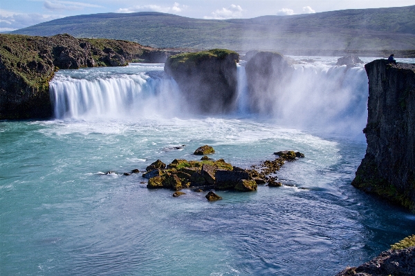 Sea water waterfall steam Photo