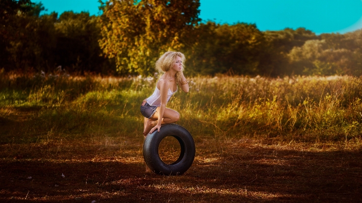 Nature grass girl woman Photo