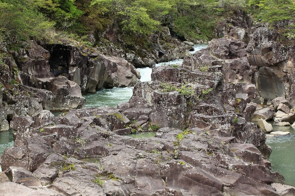 Rock waterfall river valley Photo