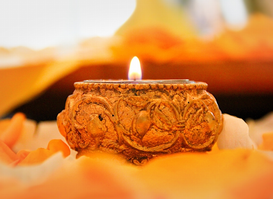 Flower decoration romantic candle