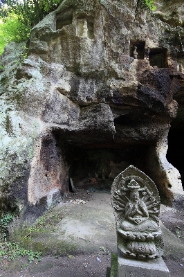 Rock cave high terrain Photo