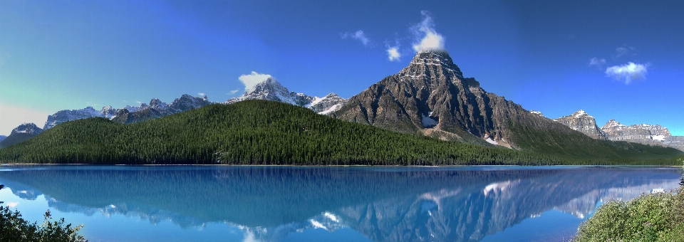 Mountain lake range panorama