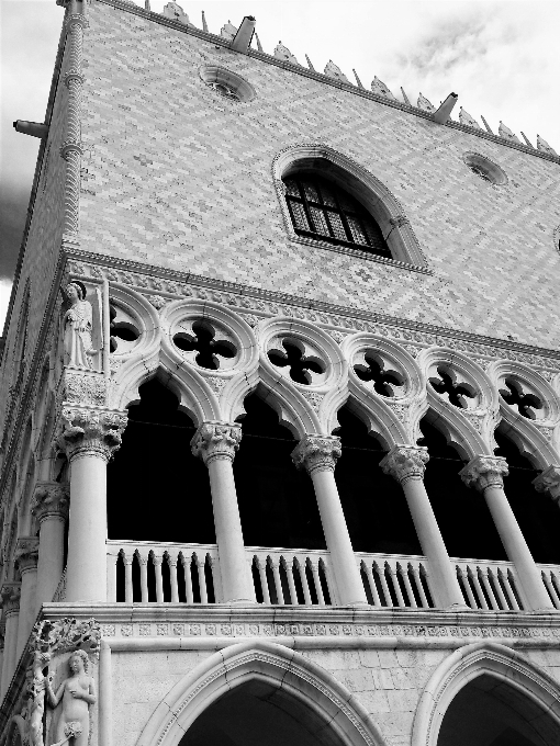 Black and white architecture balcony