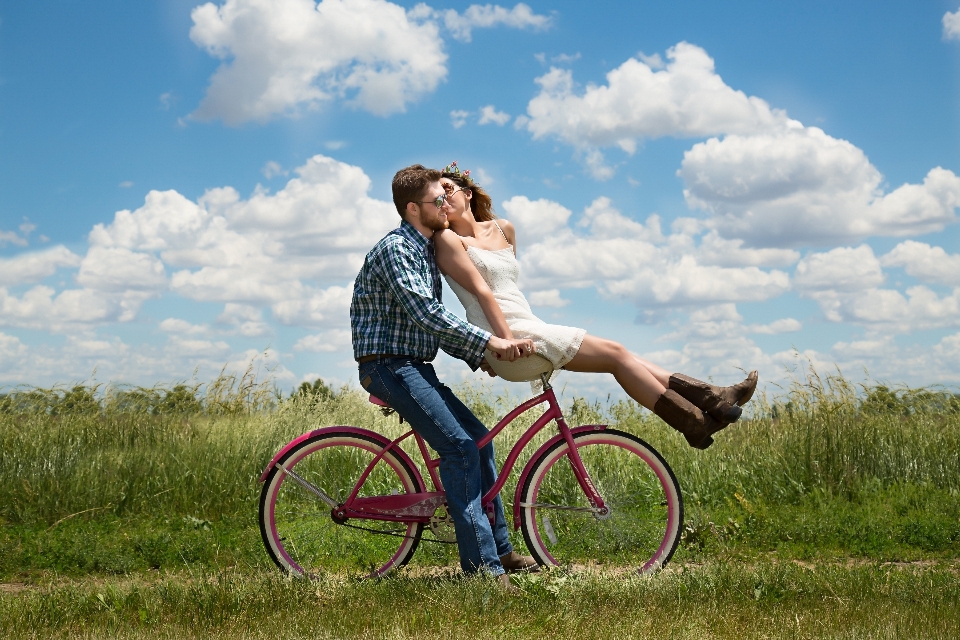 Grass meadow bicycle bike