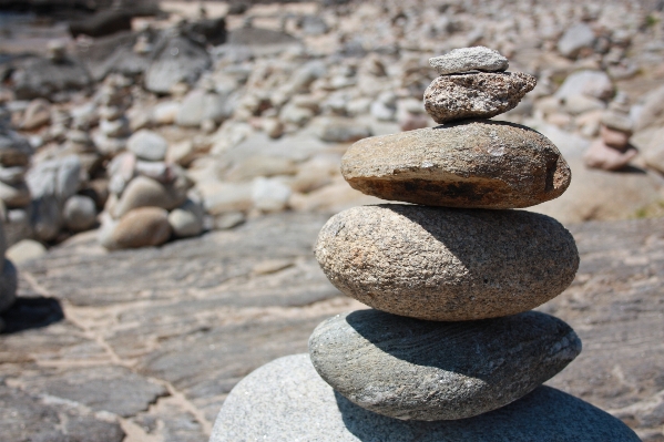 Sand rock wood pyramid Photo