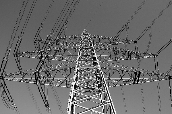 Black and white line tower power Photo