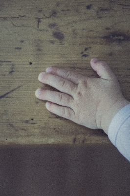 Writing hand sand white Photo