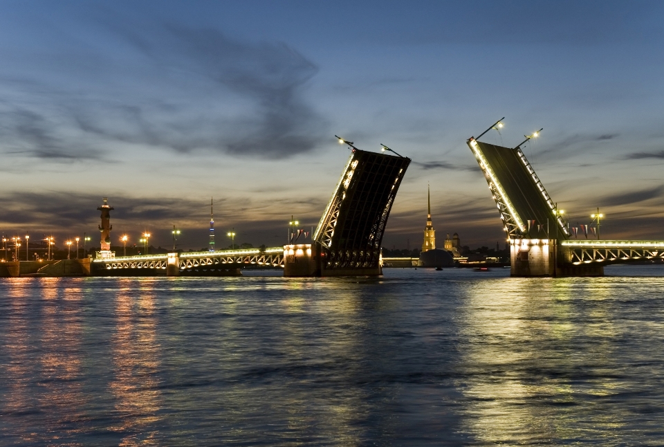 Mar horizonte atardecer puente