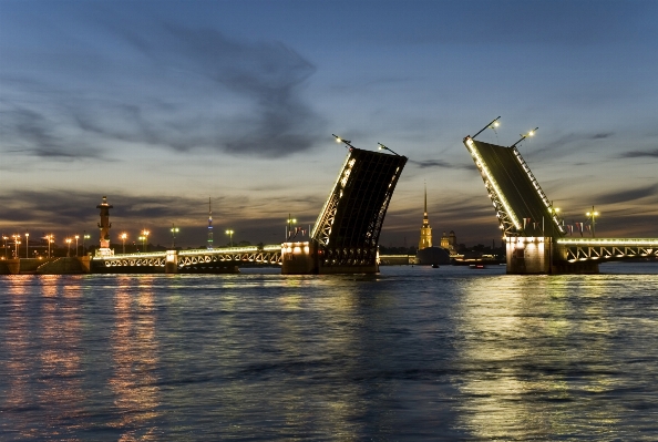 Sea horizon sunset bridge Photo