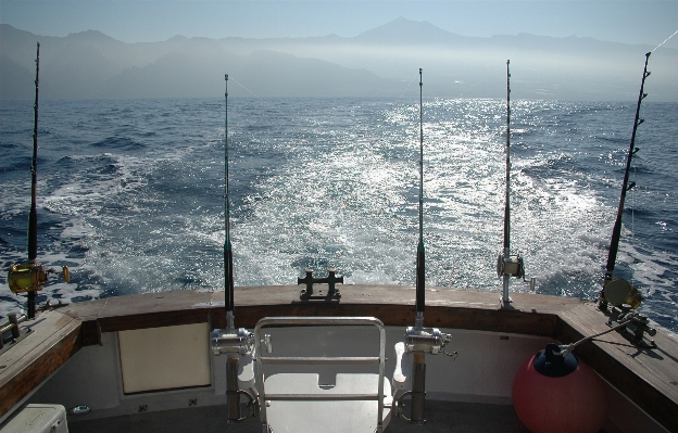 Landscape sea ocean boat Photo