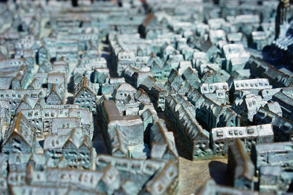 Plastic city cityscape model Photo