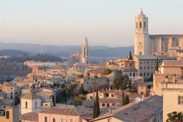 Landscape sunset skyline town Photo