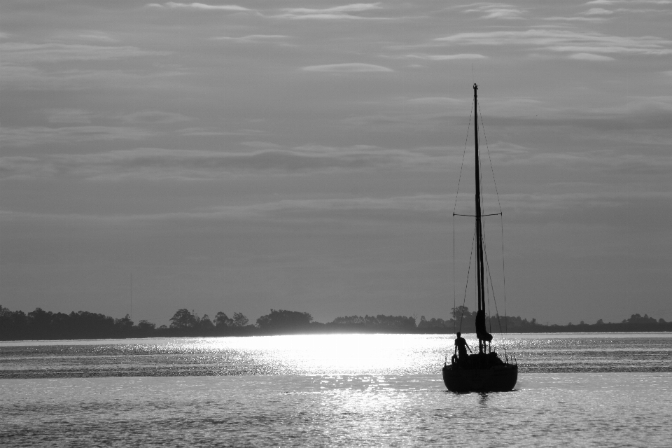 Man sea coast water