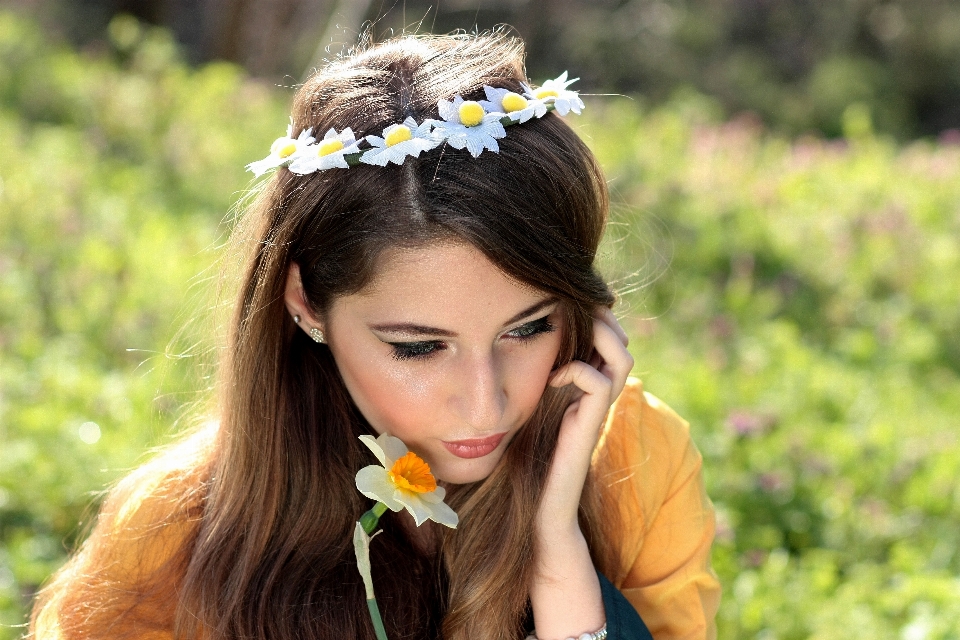 Wald mädchen haar blume