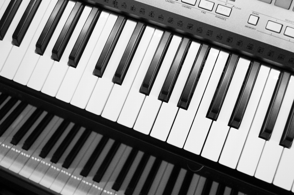 Música en blanco y negro
 teclado tecnología