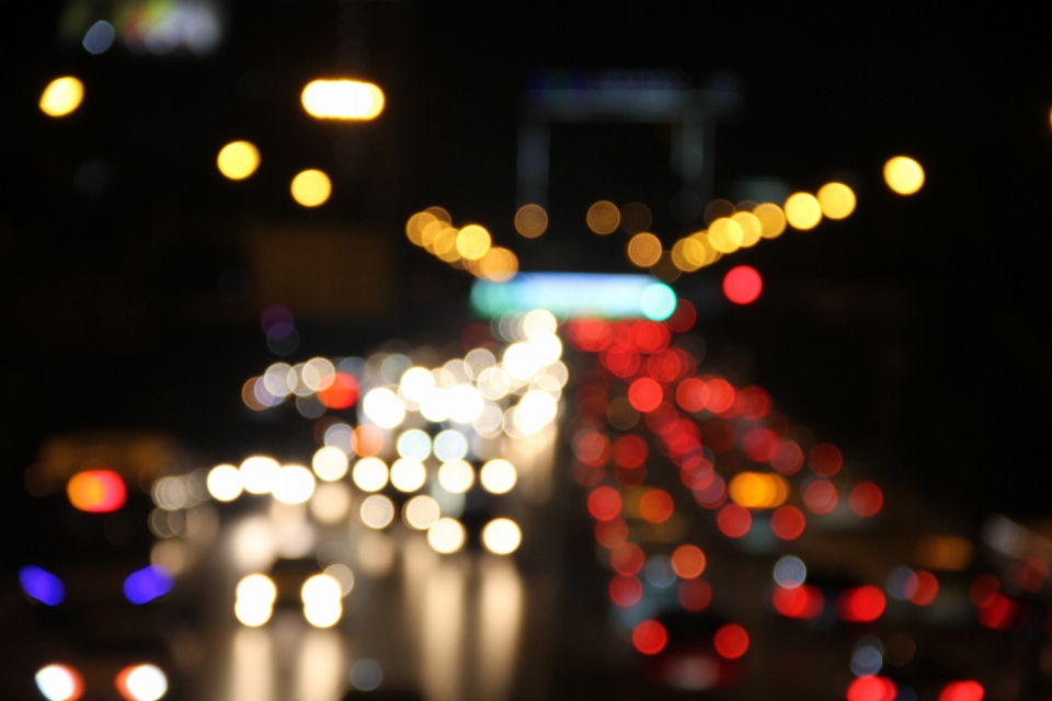 Licht bokeh
 straße nacht