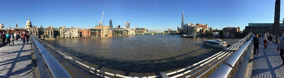 Dock bridge skyline city