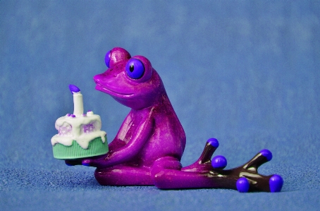 Sweet purple cute frog Photo