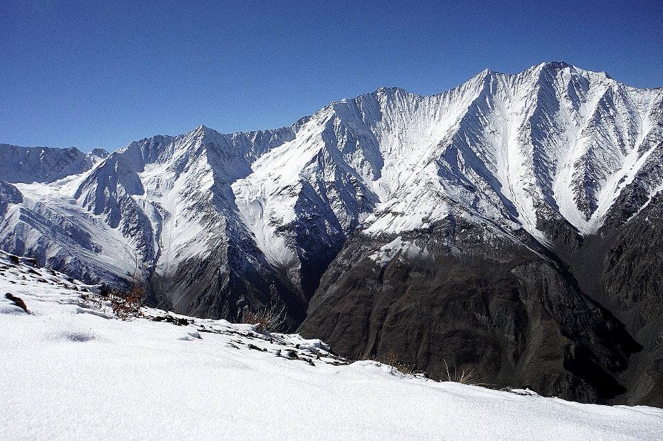 風景 山 雪 冬