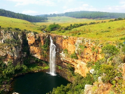 Waterfall valley cliff terrain Photo