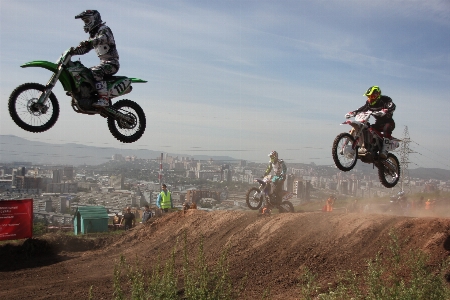 Motocross flight extreme sport Photo