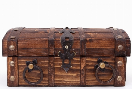 Wood white leather trunk Photo