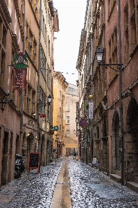 Road street rain town Photo