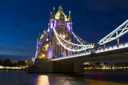 Architecture bridge night river Photo