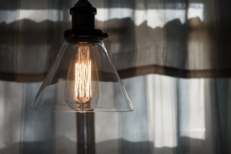 Light white glass lantern Photo