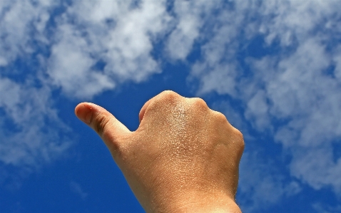 Hand man cloud sky Photo