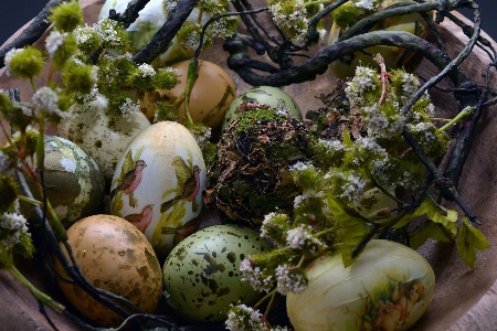 Foto Bunga dekorasi piring makanan