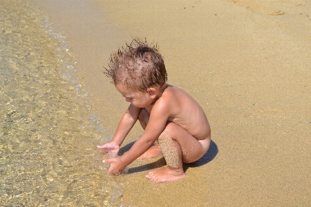 Man beach sea sand Photo