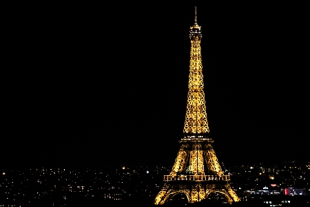 Horizont nacht stadt eiffelturm Foto