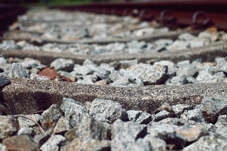 Rock wood track railroad Photo