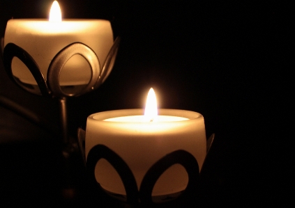 Light flame romantic candle Photo