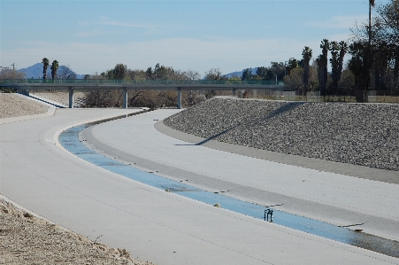 Landscape sand road bridge Photo