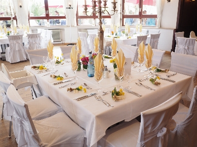 Table cutlery board restaurant Photo