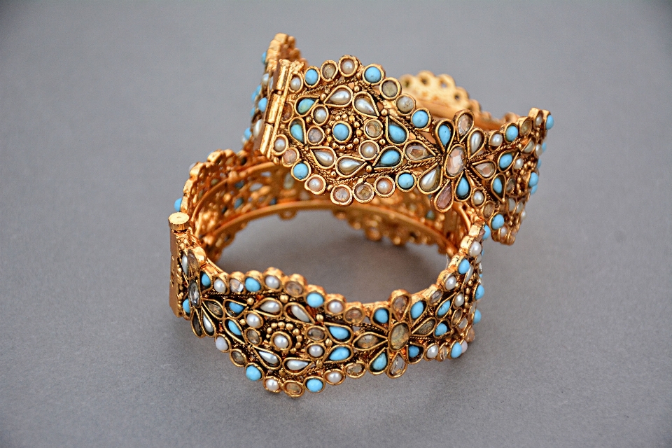 Golden jewelry bangle bracelet