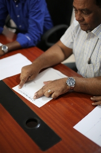 Desk writing work man Photo