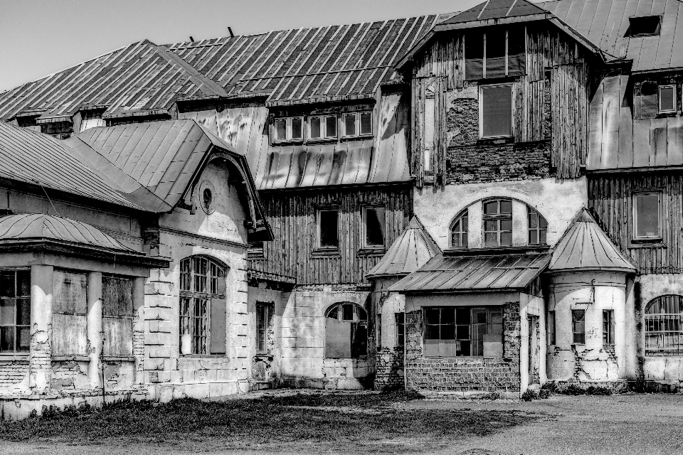 Black and white architecture road street