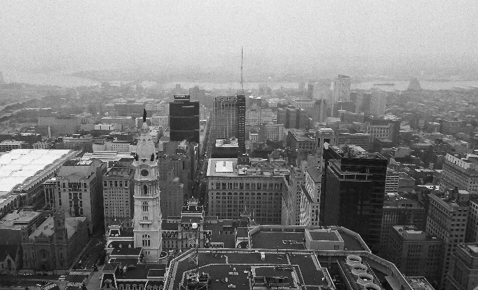 Landscape black and white architecture skyline